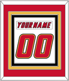 Calgary Nameplate & Number (Back) Combined - Home White (1995-2000) - Triple Mat 2