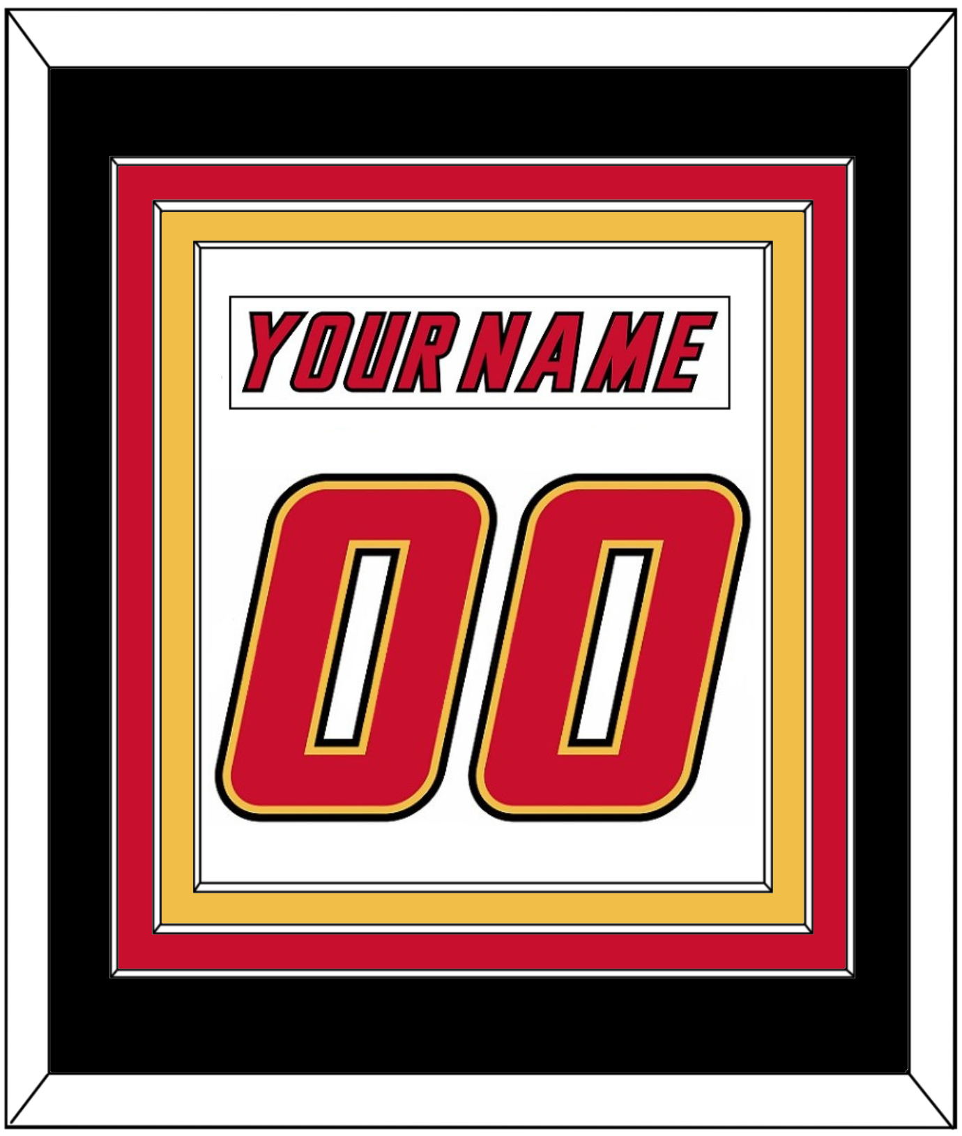 Calgary Nameplate & Number (Back) Combined - Home White (1995-2000) - Premier Tier 3