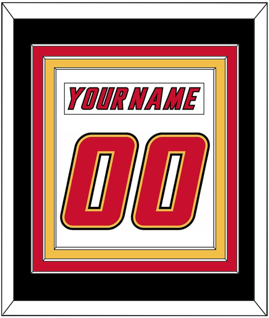 Calgary Nameplate & Number (Back) Combined - Home White (1995-2000) - Premier Tier 3