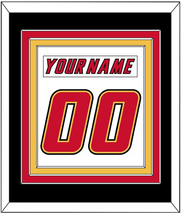 Calgary Nameplate & Number (Back) Combined - Home White (1995-2000) - Triple Mat 3