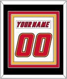 Calgary Nameplate & Number (Back) Combined - Home White (1995-2000) - Triple Mat 3