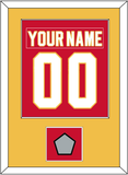 Calgary Nameplate & Number (Back) Combined With Stanley Cup Finals Patch - Road Red (1980-1994) - Single Mat 2