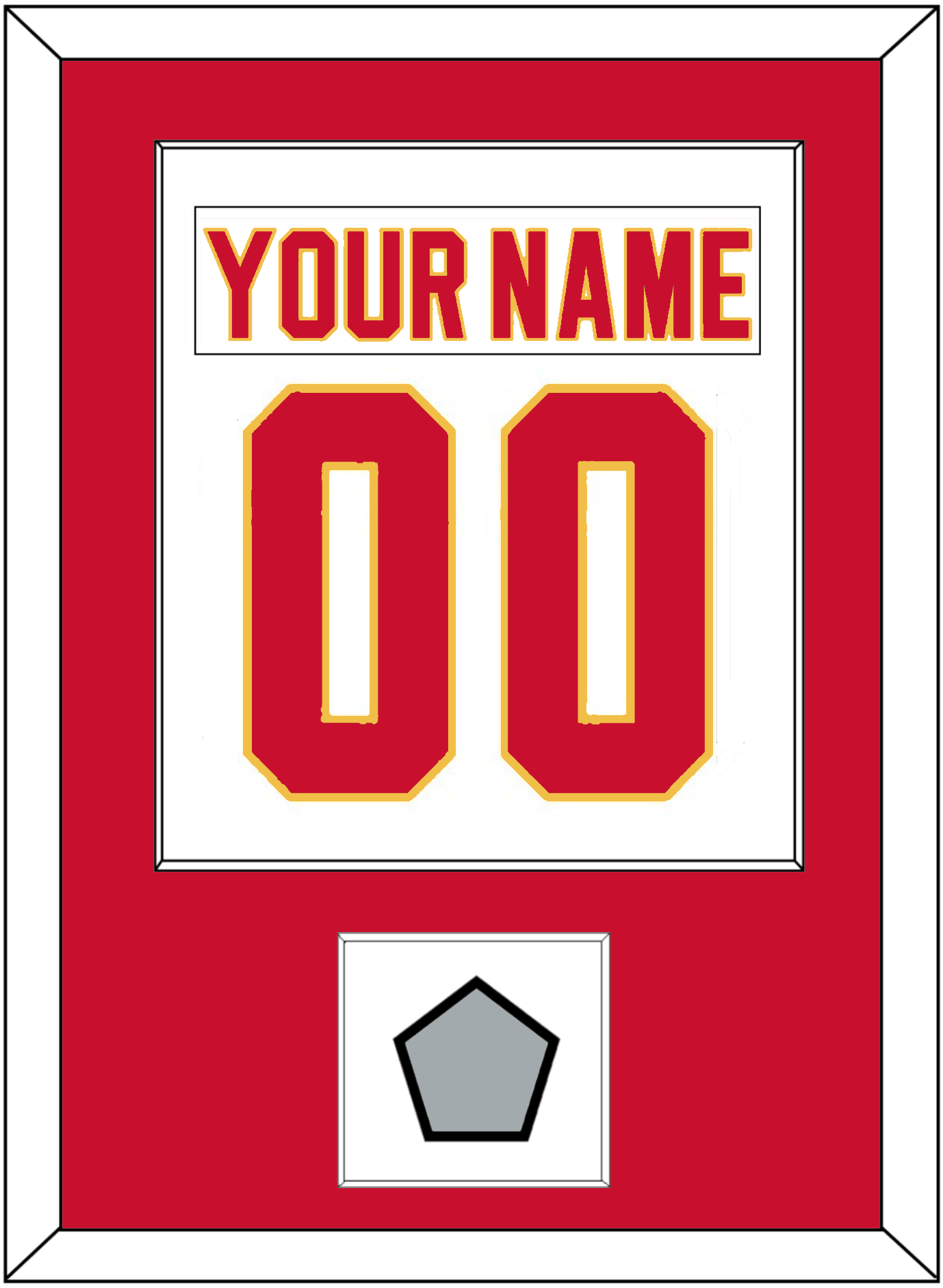 Calgary Nameplate & Number (Back) Combined With Stanley Cup Finals Patch - Home White (1980-1994) - Essential Tier 1