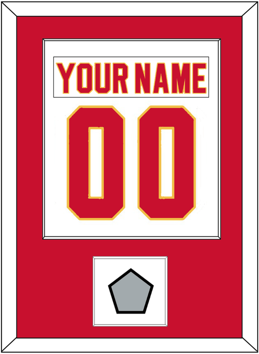 Calgary Nameplate & Number (Back) Combined With Stanley Cup Finals Patch - Home White (1980-1994) - Essential Tier 1