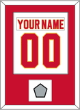 Calgary Nameplate & Number (Back) Combined With Stanley Cup Finals Patch - Home White (1980-1994) - Single Mat 1