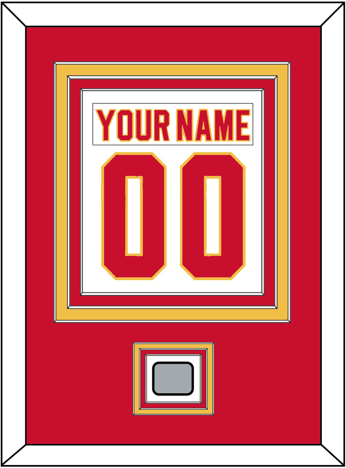 Calgary Nameplate & Number (Back) Combined With Stanley Cup Finals Patch - Home White (1980-1994) - Premier Tier 2