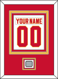 Calgary Nameplate & Number (Back) Combined With Stanley Cup Finals Patch - Home White (1980-1994) - Triple Mat 2