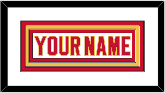 Calgary Nameplate - Road White - Triple Mat 1