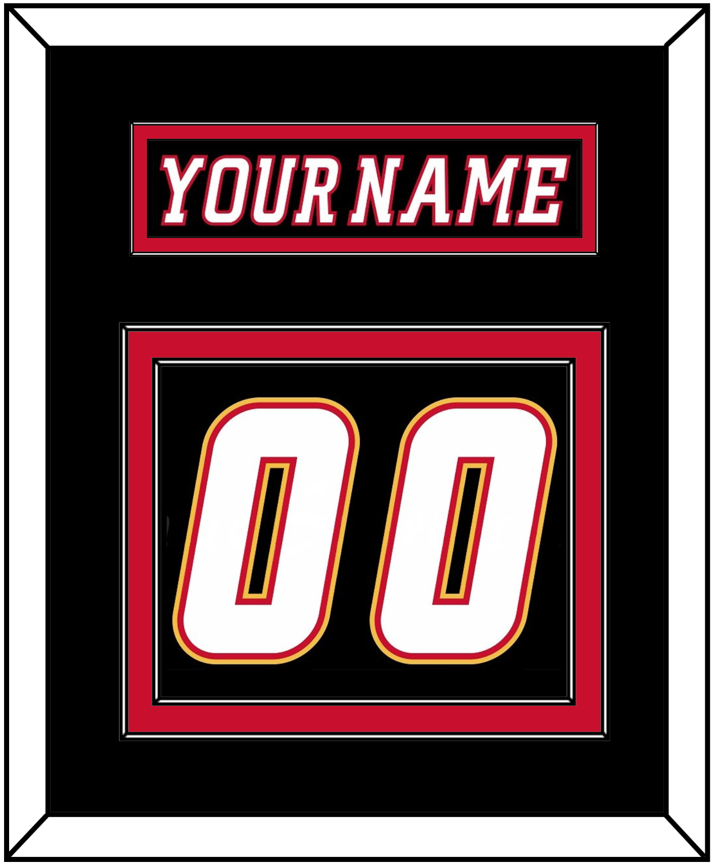 Calgary Nameplate & Number (Back) - Alternate Black - Signature Tier 2