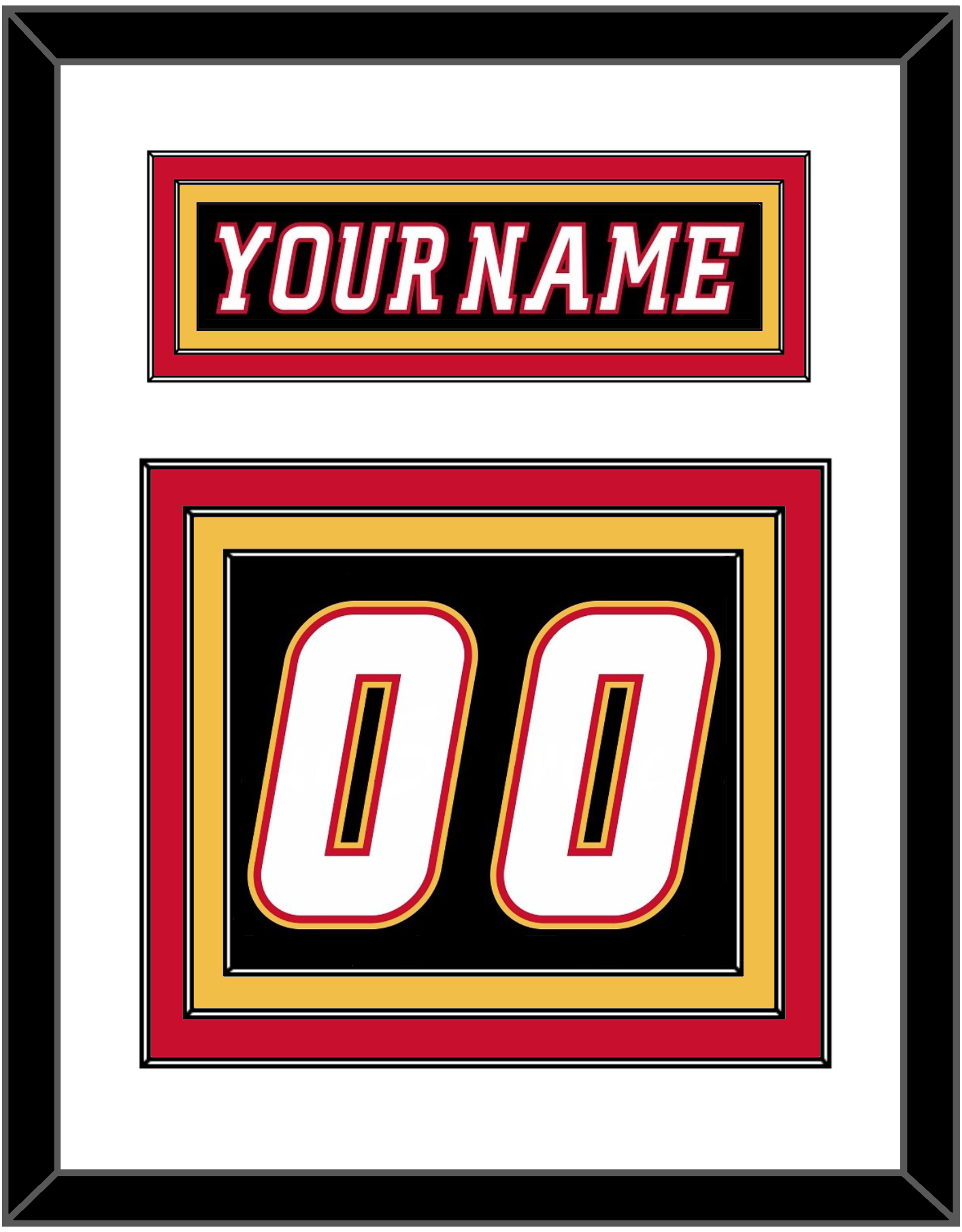 Calgary Nameplate & Number (Back) - Alternate Black - Premier Tier 1