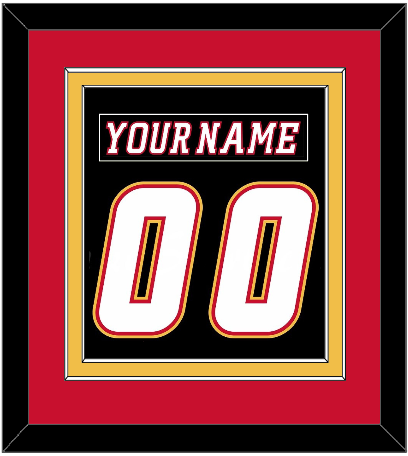 Calgary Nameplate & Number (Back) Combined - Alternate Black - Signature Tier 3