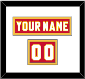 Calgary Nameplate & Number (Shoulder) - Home Red - Double Mat 1