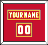 Calgary Nameplate & Number (Shoulder) - Home Red - Double Mat 2