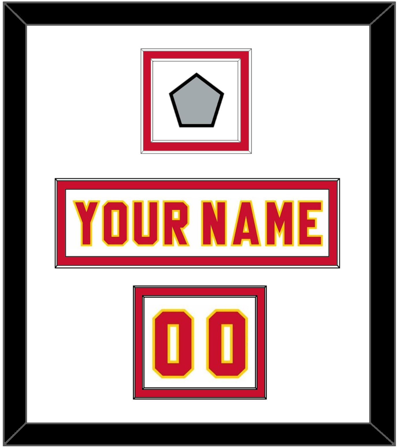 Calgary Nameplate, Number (Shoulder) & Stanley Cup Finals Patch - Home White (1980-1994) - Signature Tier 1