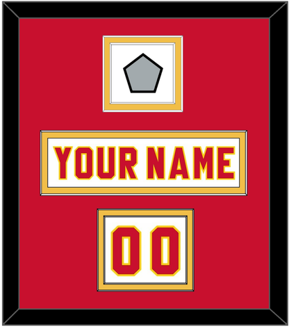 Calgary Nameplate, Number (Shoulder) & Stanley Cup Finals Patch - Home White (1980-1994) - Signature Tier 2