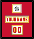 Calgary Nameplate, Number (Shoulder) & Stanley Cup Finals Patch - Home White (1980-1994) - Double Mat 2