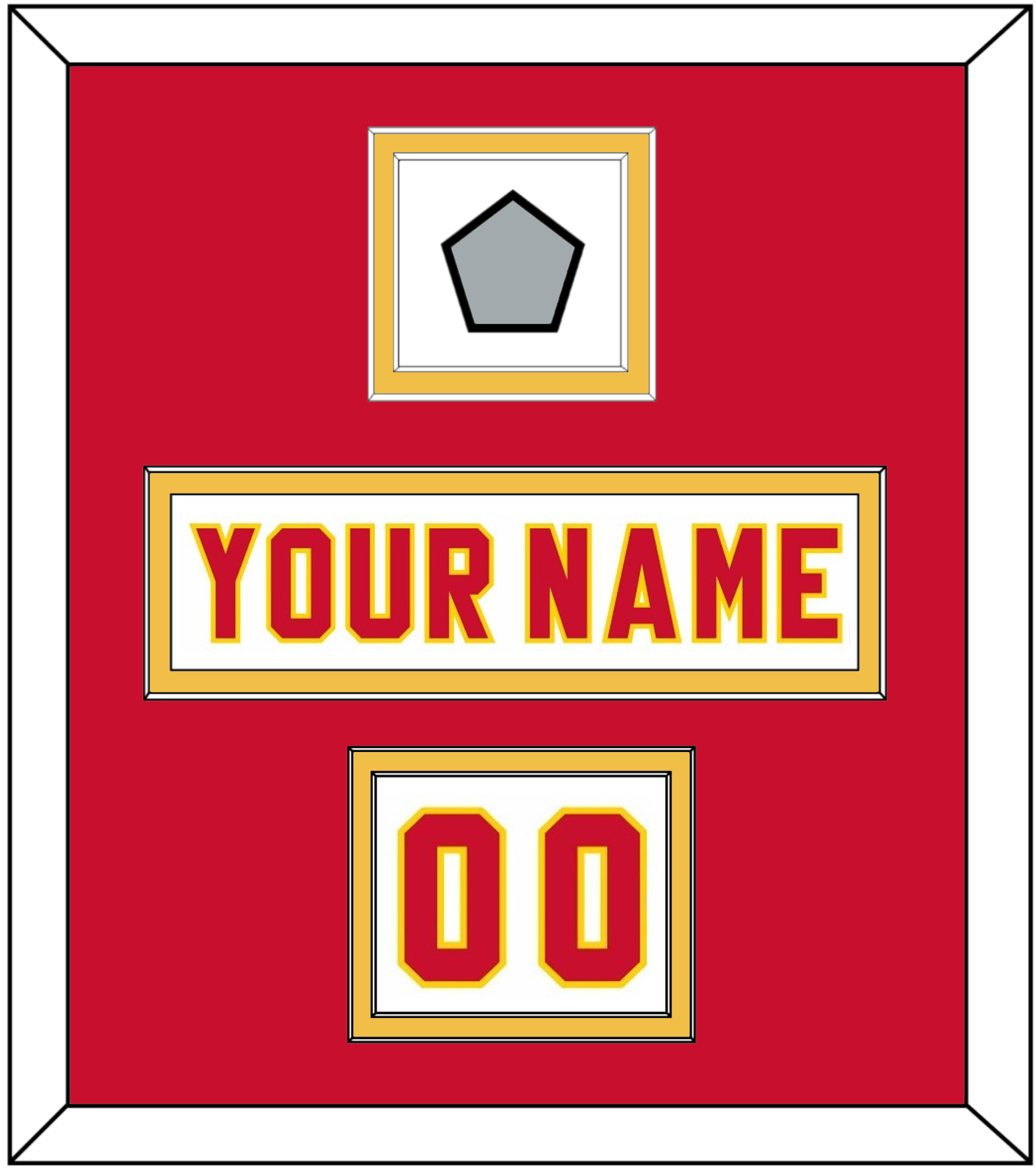 Calgary Nameplate, Number (Shoulder) & Stanley Cup Finals Patch - Home White (1980-1994) - Signature Tier 2