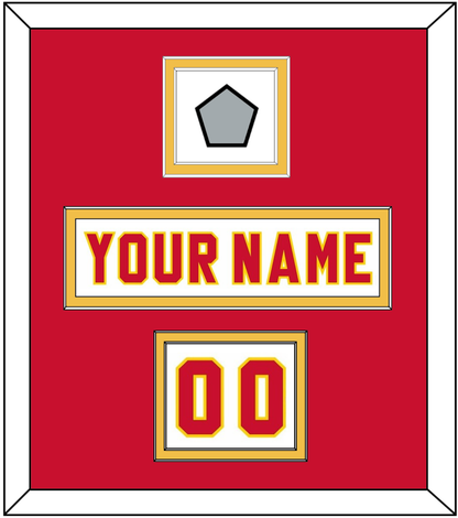 Calgary Nameplate, Number (Shoulder) & Stanley Cup Finals Patch - Home White (1980-1994) - Signature Tier 2