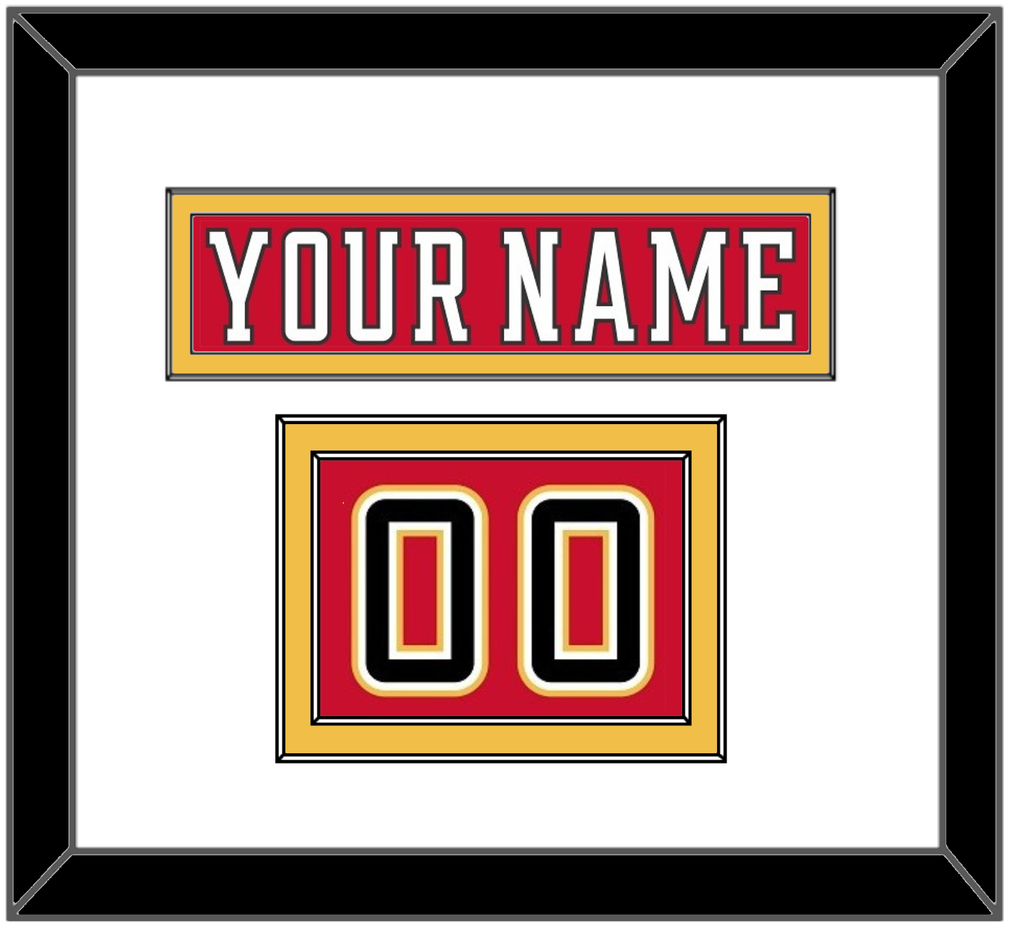 Calgary Nameplate & Number (Shoulder) - Home Red (2017-2020) - Signature Tier 1