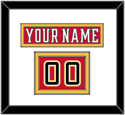 Calgary Nameplate & Number (Shoulder) - Home Red (2017-2020) - Signature Tier 1