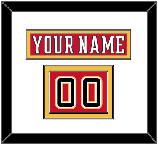Calgary Nameplate & Number (Shoulder) - Home Red (2017-2020) - Signature Tier 1