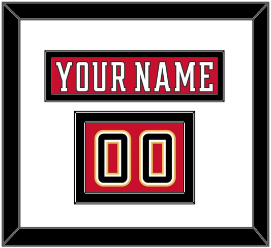 Calgary Nameplate & Number (Shoulder) - Home Red (2017-2020) - Signature Tier 2