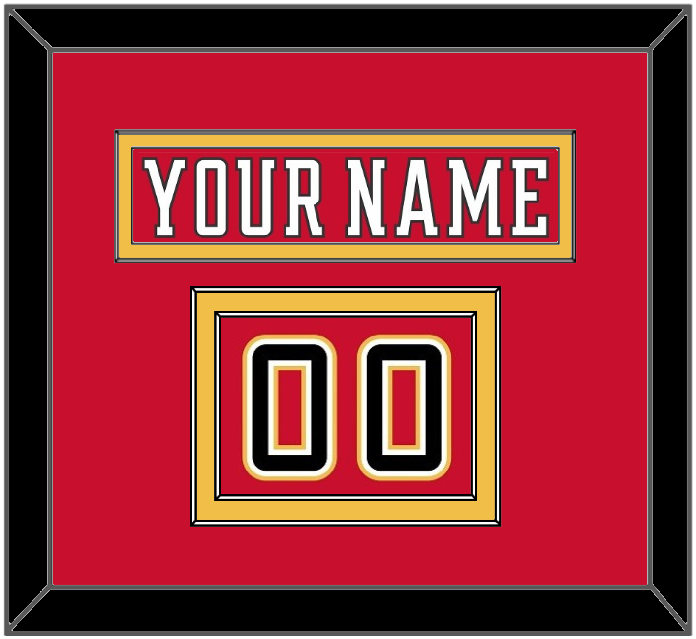 Calgary Nameplate & Number (Shoulder) - Home Red (2017-2020) - Signature Tier 3