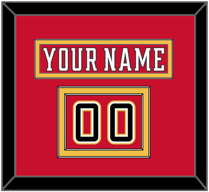 Calgary Nameplate & Number (Shoulder) - Home Red (2017-2020) - Signature Tier 3