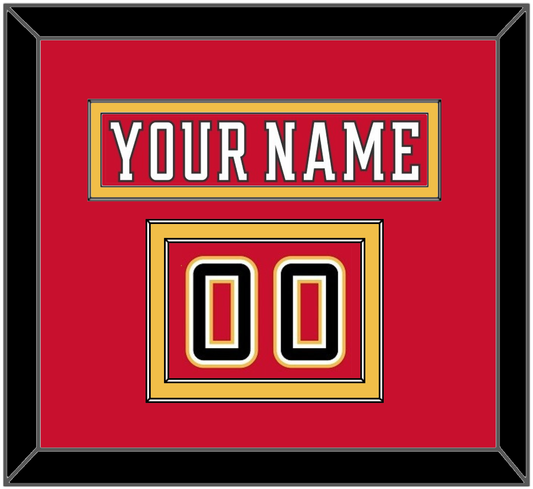 Calgary Nameplate & Number (Shoulder) - Home Red (2017-2020) - Signature Tier 3