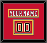 Calgary Nameplate & Number (Shoulder) - Home Red (2017-2020) - Double Mat 3