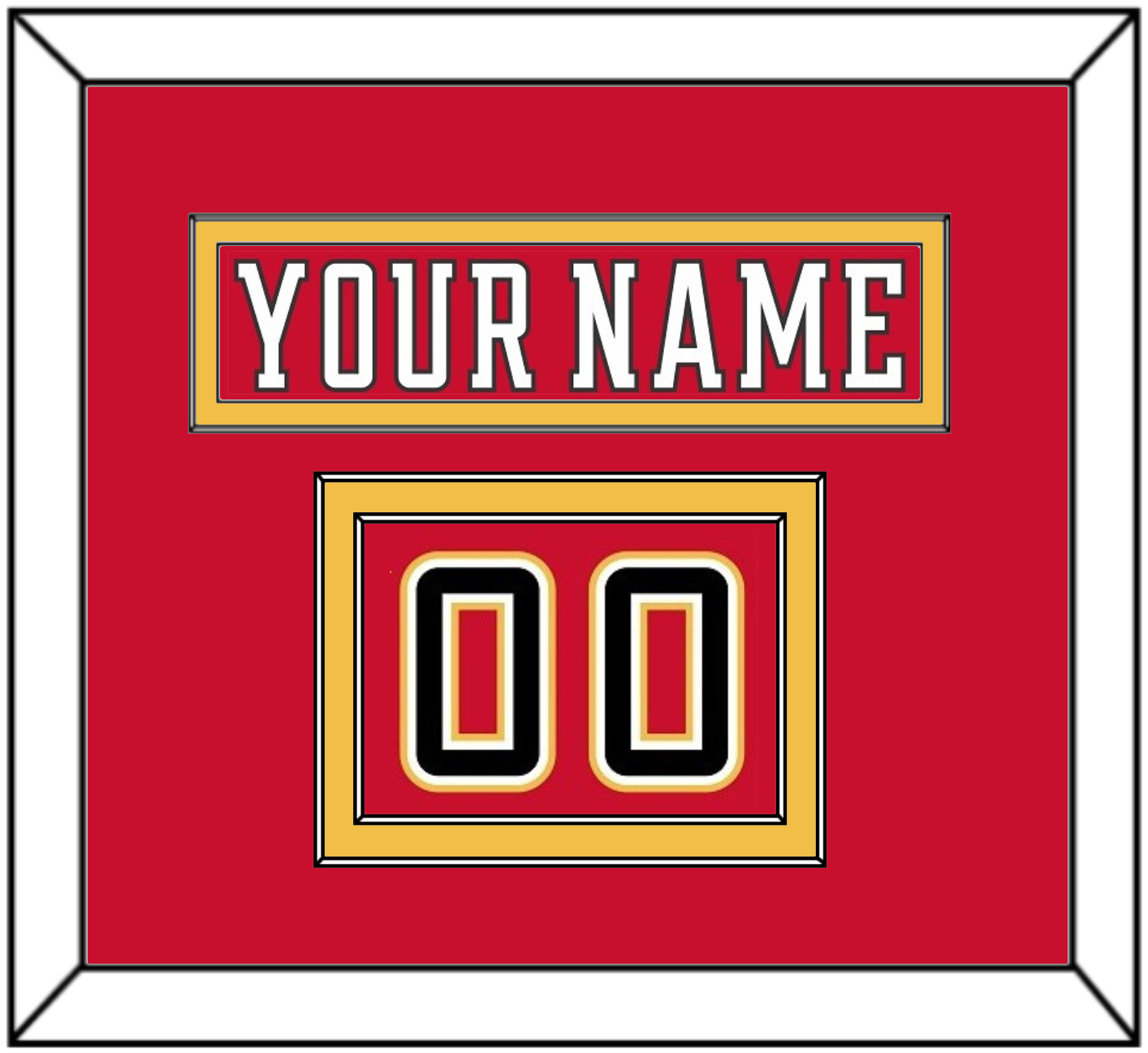 Calgary Nameplate & Number (Shoulder) - Home Red (2017-2020) - Signature Tier 3