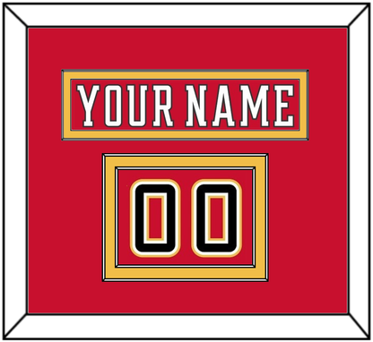 Calgary Nameplate & Number (Shoulder) - Home Red (2017-2020) - Signature Tier 3