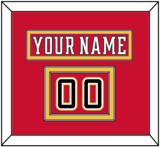 Calgary Nameplate & Number (Shoulder) - Home Red (2017-2020) - Signature Tier 3
