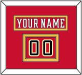 Calgary Nameplate & Number (Shoulder) - Home Red (2017-2020) - Double Mat 3