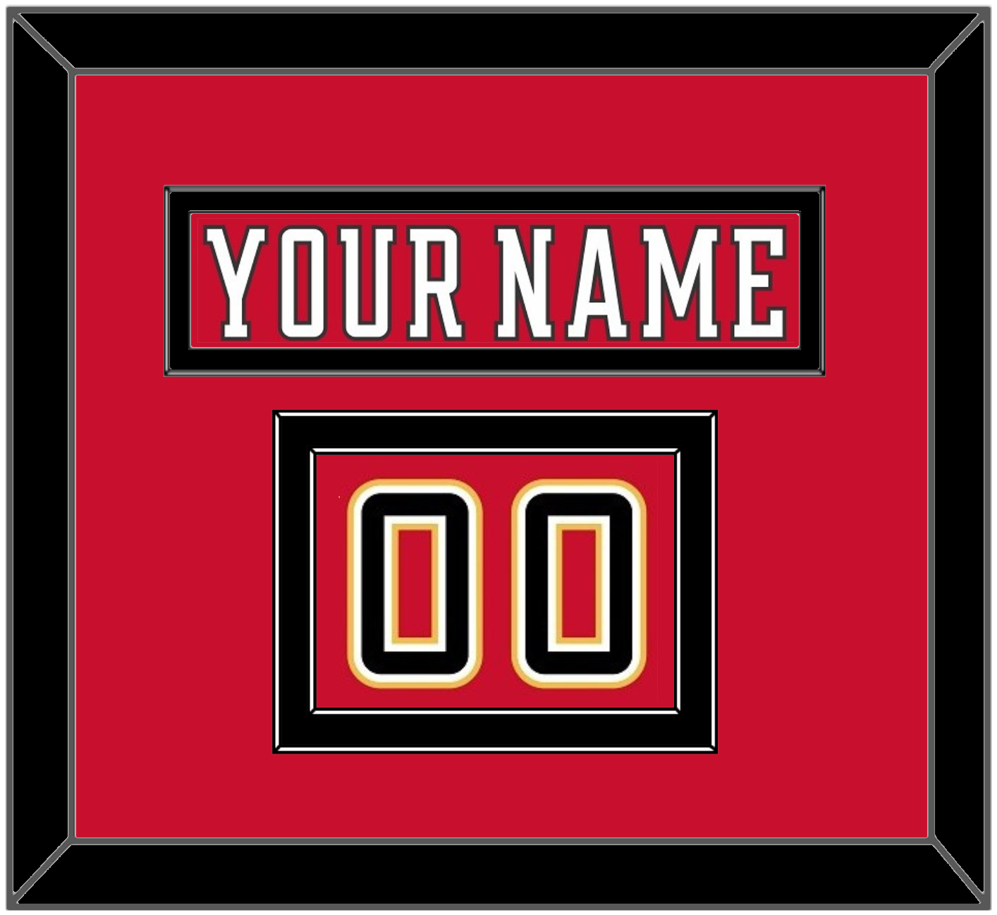 Calgary Nameplate & Number (Shoulder) - Home Red (2017-2020) - Signature Tier 4