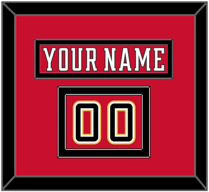 Calgary Nameplate & Number (Shoulder) - Home Red (2017-2020) - Signature Tier 4
