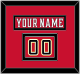 Calgary Nameplate & Number (Shoulder) - Home Red (2017-2020) - Double Mat 4