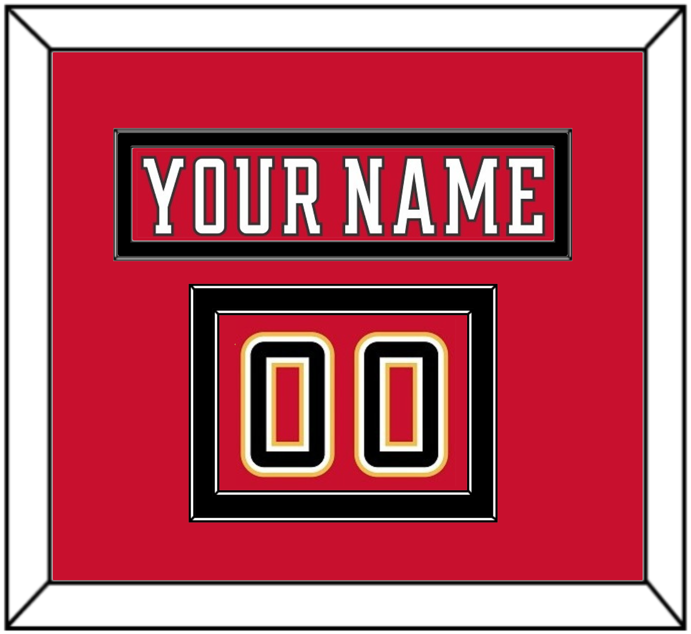 Calgary Nameplate & Number (Shoulder) - Home Red (2017-2020) - Signature Tier 4