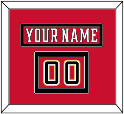 Calgary Nameplate & Number (Shoulder) - Home Red (2017-2020) - Signature Tier 4