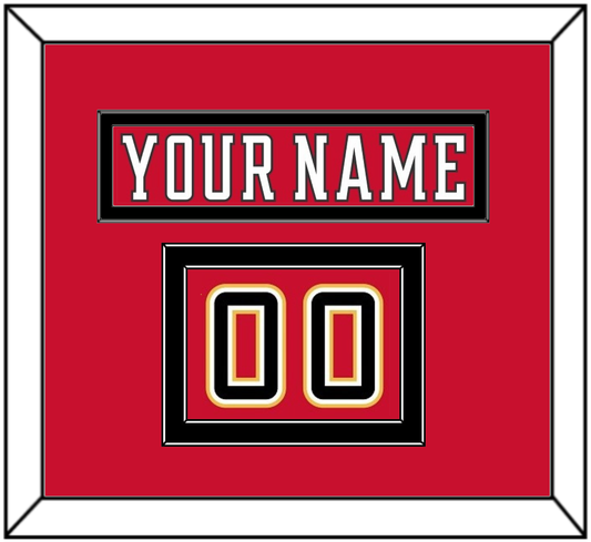 Calgary Nameplate & Number (Shoulder) - Home Red (2017-2020) - Signature Tier 4