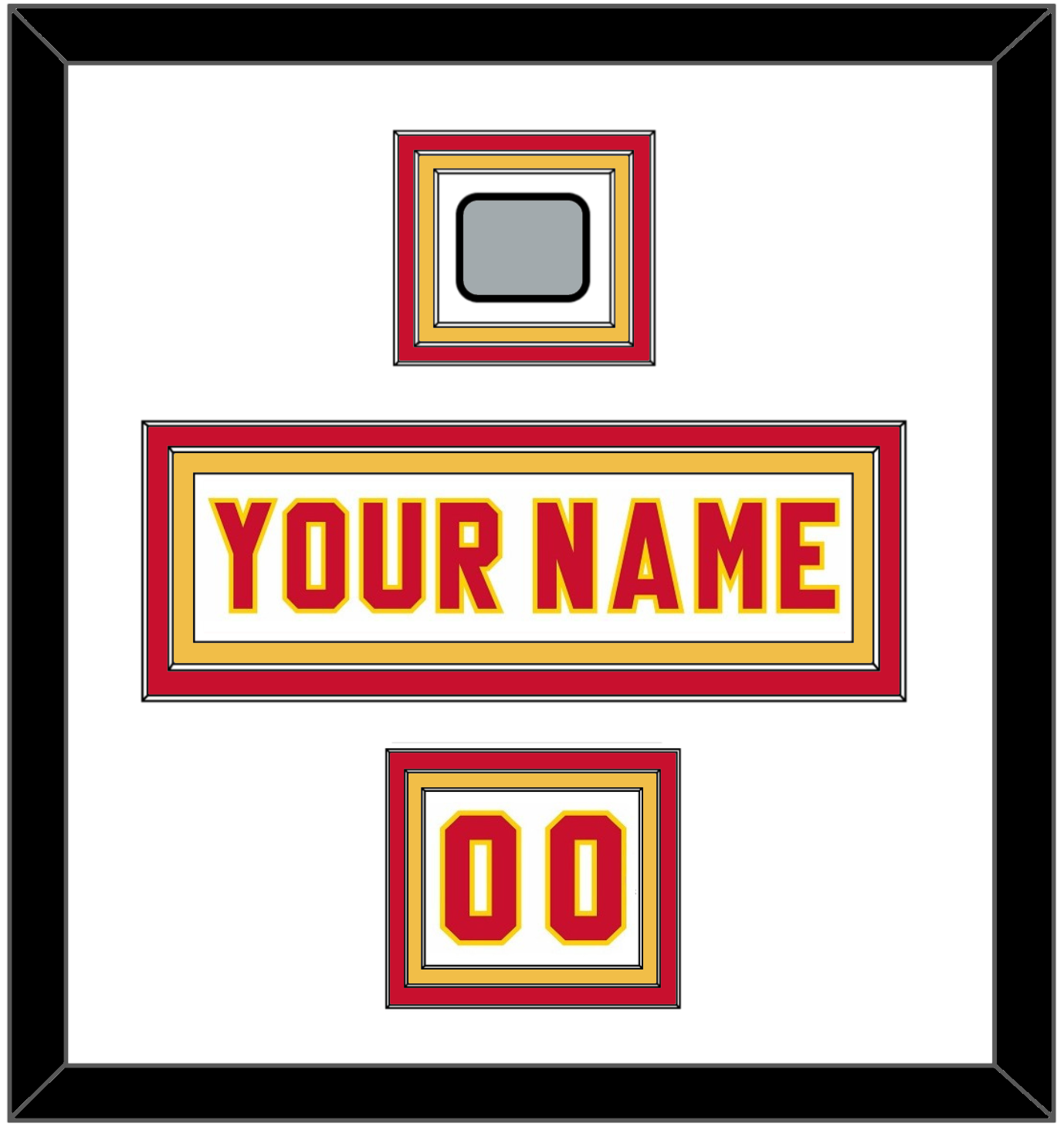 Calgary Nameplate, Number (Shoulder) & Stanley Cup Finals Patch - Home White (1980-1994) - Premier Tier 1