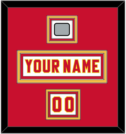 Calgary Nameplate, Number (Shoulder) & Stanley Cup Finals Patch - Home White (1980-1994) - Premier Tier 2