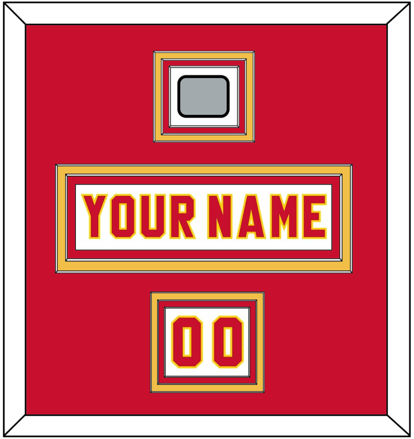 Calgary Nameplate, Number (Shoulder) & Stanley Cup Finals Patch - Home White (1980-1994) - Premier Tier 2