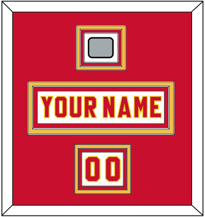 Calgary Nameplate, Number (Shoulder) & Stanley Cup Finals Patch - Home White (1980-1994) - Premier Tier 2