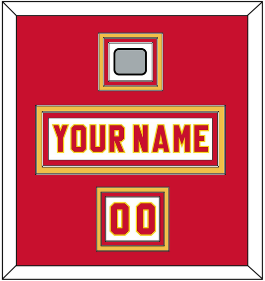 Calgary Nameplate, Number (Shoulder) & Stanley Cup Finals Patch - Home White (1980-1994) - Premier Tier 2