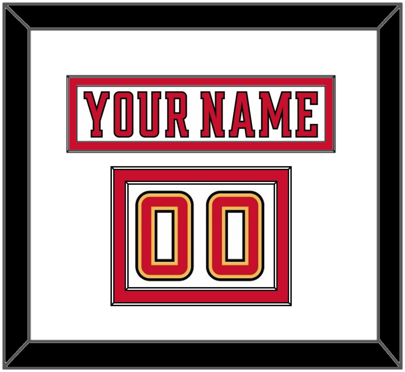 Calgary Nameplate & Number (Shoulder) - Road White (2017-2020) - Signature Tier 1