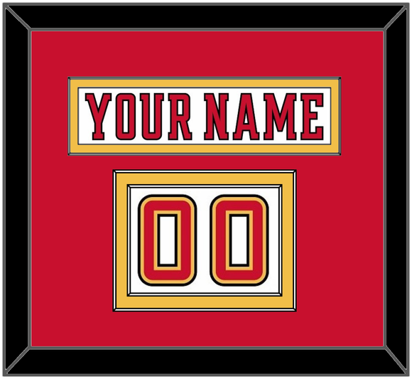 Calgary Nameplate & Number (Shoulder) - Road White (2017-2020) - Double Mat 2