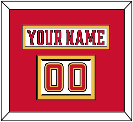 Calgary Nameplate & Number (Shoulder) - Road White (2017-2020) - Signature Tier 2