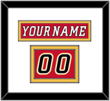 Calgary Nameplate & Number (Shoulder) - Home Red (2007-2017) - Double Mat 1