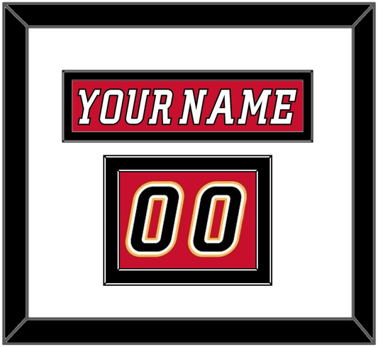 Calgary Nameplate & Number (Shoulder) - Home Red (2007-2017) - Signature Tier 2